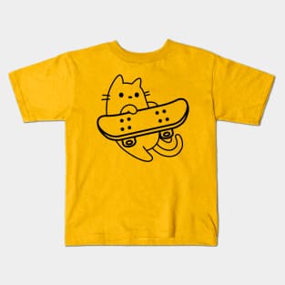 Cat Skateboard Throw Kids T-Shirt